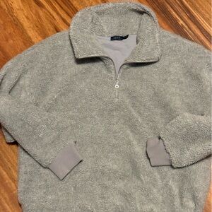 Polo Ralph Lauren Gray Quarter Zip-Up Sweater thick and cozy